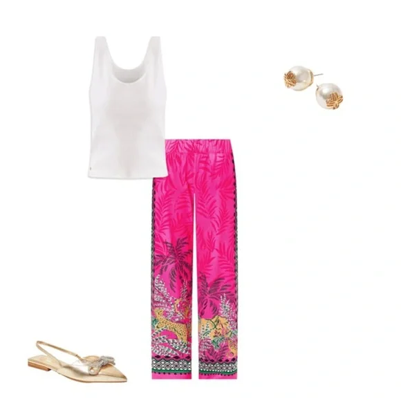 Lilly Pulitzer Bal Harbour Palazzo Pants – Wild Side Engineered – Size Large - Picture 6 of 6